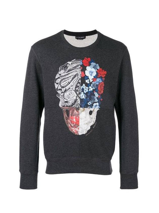 Skull Logo Print Sweatshirt Grey - ALEXANDER MCQUEEN - BALAAN 1