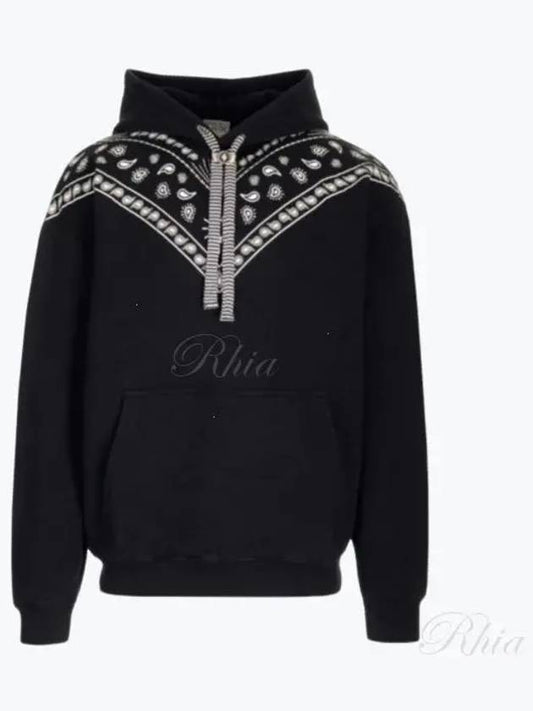 Bandana Confront Cotton Hoodie Black - MARCELO BURLON - BALAAN 2