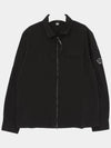 Oversized Organic Gabardine Long Sleeve Shirt Black - CP COMPANY - BALAAN 3