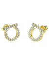 Gancini Crystal Large Earrings Gold - SALVATORE FERRAGAMO - BALAAN 2