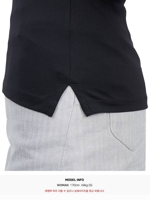 Women's Golf Picket Logo Short Sleeve PK Shirt Black - HYDROGEN - BALAAN 11