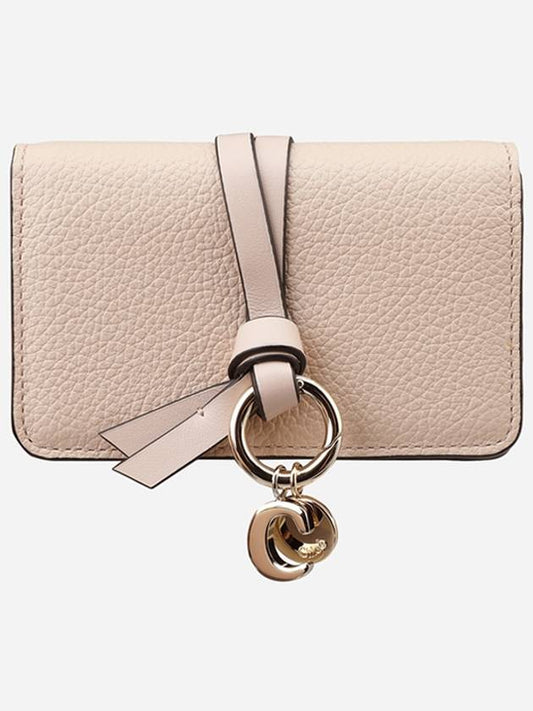 Alphabet Charm Leather Flap Card Wallet Pink - CHLOE - BALAAN 2