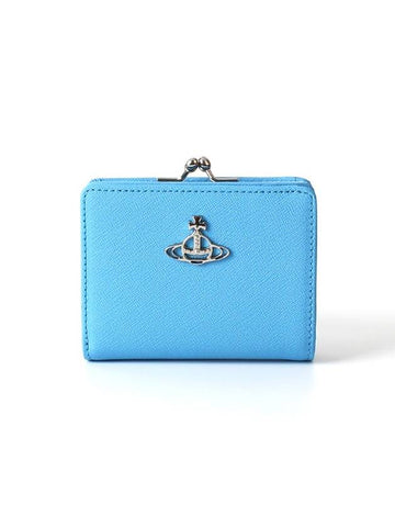 Saffiano Coin Pocket Half Wallet Sky - VIVIENNE WESTWOOD - BALAAN 1