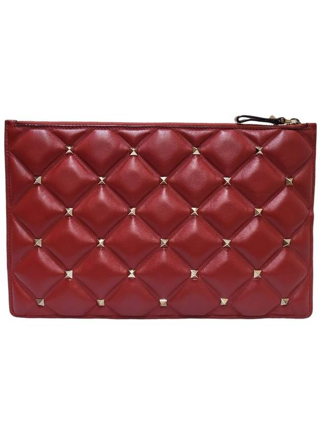 Women s RW2P0Q70NAP Candy Stud Red Clutch Bag - VALENTINO - BALAAN 3