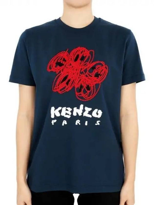 Women s Drone Varsity Short Sleeve Navy 2TS102 4SG 77 1053648 - KENZO - BALAAN 1