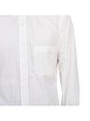 Men's Grosgrain Placket Solid Poplin Long Sleeve Shirt White - THOM BROWNE - BALAAN 11