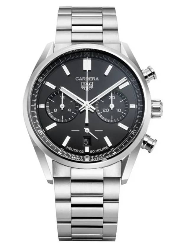 Men's Carrera Automatic Chronograph Metal Watch Black - TAG HEUER - BALAAN 6