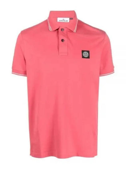 Men's Logo Patch Lining Short Sleeve Polo Shirt Cyclamen - STONE ISLAND - BALAAN 2