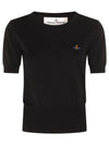 ORB Logo Short Sleeve Knit Top Black - VIVIENNE WESTWOOD - BALAAN 2