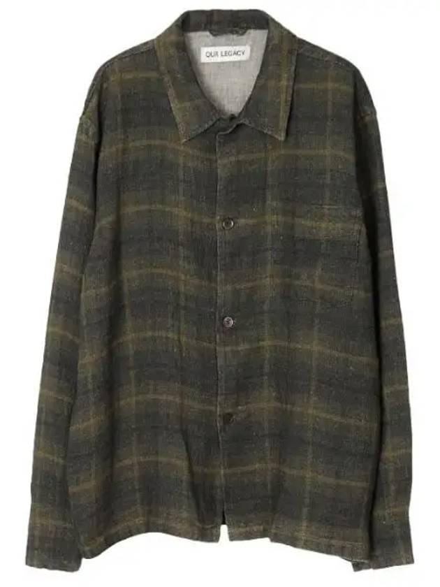 Woolblend Check Box Long Sleeve Shirt Green - OUR LEGACY - BALAAN 2