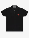 Red Heart Wappen Polo Shirt Black - COMME DES GARCONS - BALAAN 3