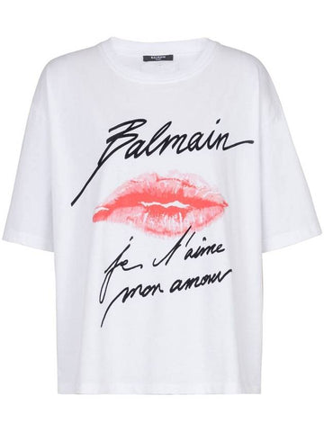 Balmain Ss Kiss Print T-Shirt Clothing - BALMAIN - BALAAN 1