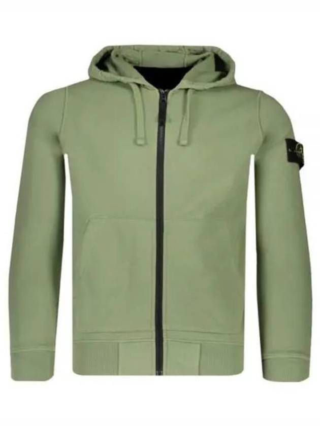 Wappen Patch Cotton Hooded Zip Up Sage - STONE ISLAND - BALAAN 2