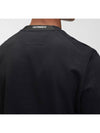 Men's Lens Waffen Daigonal Fleece Sweatshirt Black - CP COMPANY - BALAAN 6