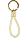 Intrecciato Lambskin Key Holder Light Yellow - BOTTEGA VENETA - BALAAN 4