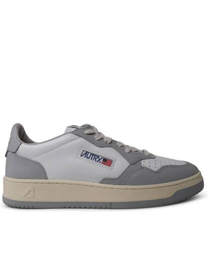 Men's Medalist Low Leather Sneakers Grey White - AUTRY - BALAAN 2