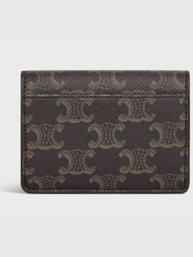 Triomphe Canvas Flap Card Holder Tan Brown - CELINE - BALAAN 5