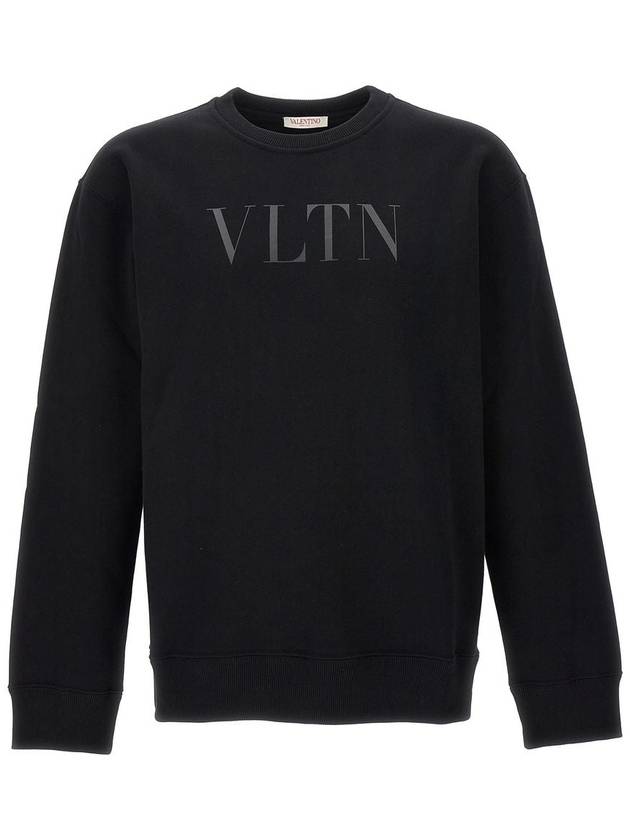 VLTN Logo Print Cotton Sweatshirt Black - VALENTINO - BALAAN 2