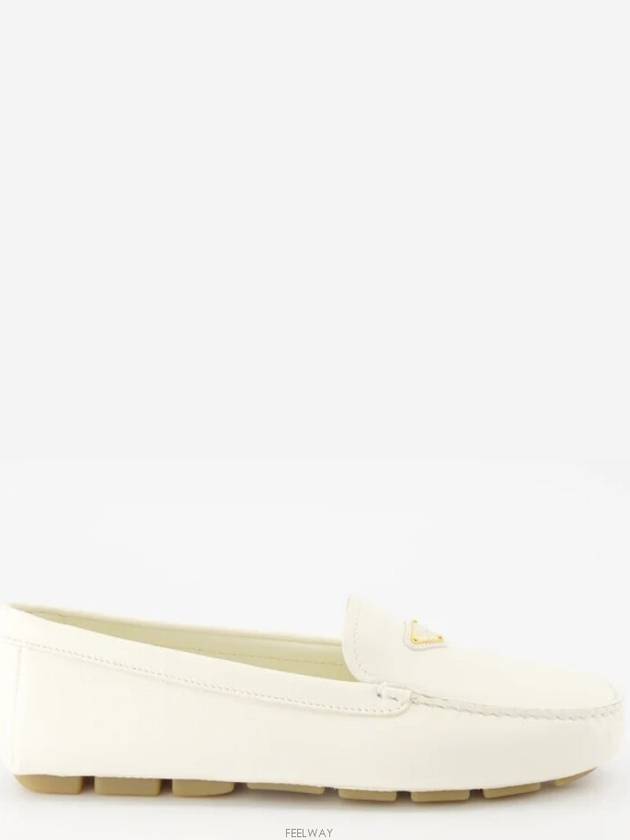 Triangle Logo Driving Shoes Ivory - PRADA - BALAAN 4