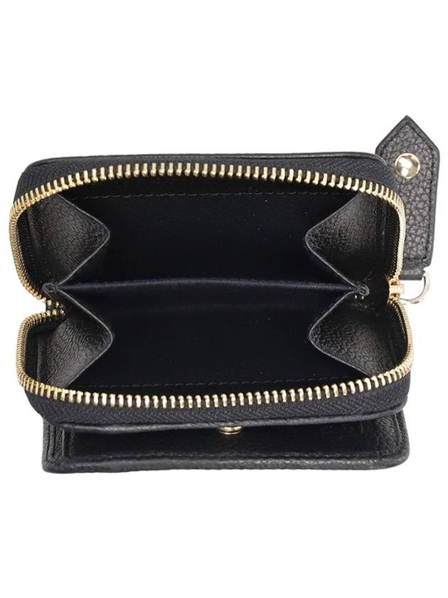 Grain Zipper Medium Gold Half Wallet Black - VIVIENNE WESTWOOD - BALAAN 5