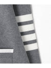 V-Neck Diagonal Armband Cardigan Grey - THOM BROWNE - BALAAN 11