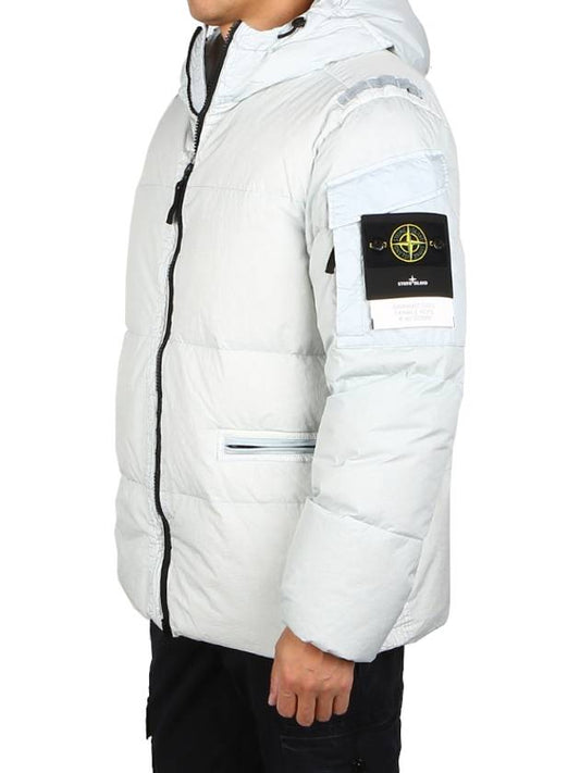 Men's Waffen Patch Crinkle Wraps Padding Light Gray - STONE ISLAND - BALAAN.