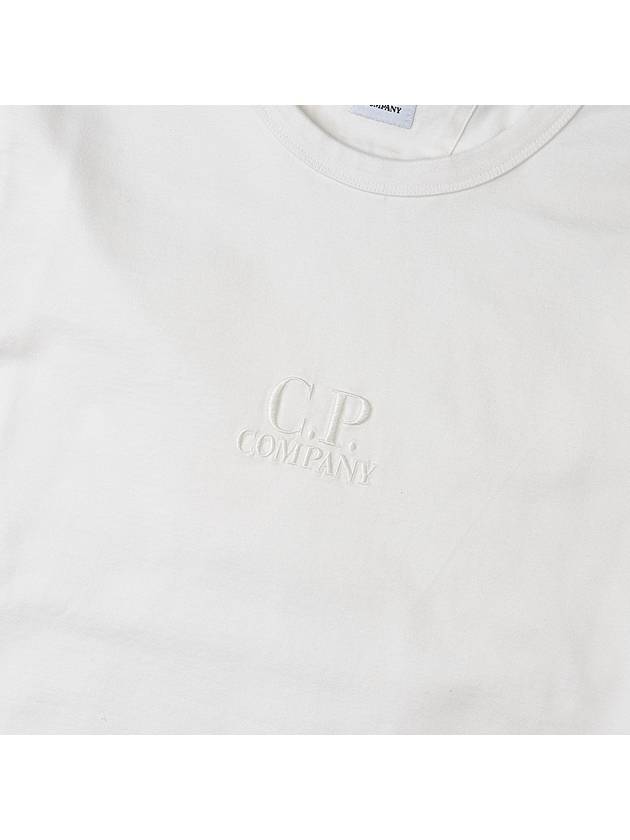 Embroidered Logo Cotton Short Sleeve T-Shirt White - CP COMPANY - BALAAN 6