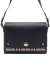 Leather and Vintage Check Note Crossbody Bag Black - BURBERRY - BALAAN 2