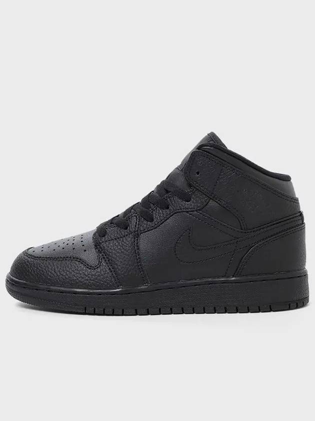 Kids Adult Sneakers Air Jordan 1 Mid Triple Black 554725 091 - NIKE - BALAAN 3