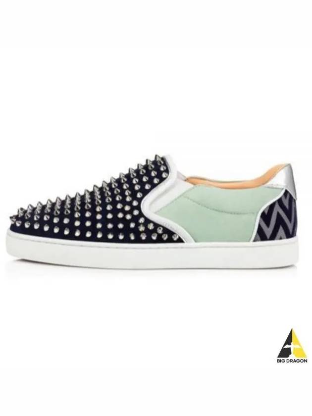 Christian Louboutin 1210298 Spike Sailor Boat Slip On Navy CMA3 - CHRISTIAN LOUBOUTIN - BALAAN 1