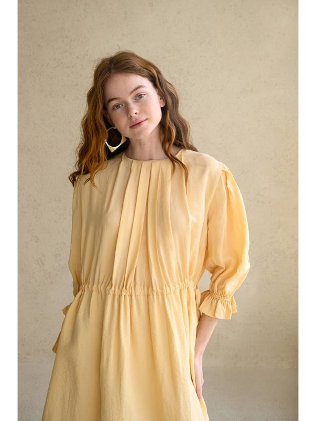 Caisienne pleated neckline strap long dress_yellow - CAHIERS - BALAAN 8