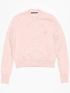 Face Logo Wool Cardigan Pink Women s - ACNE STUDIOS - BALAAN 3