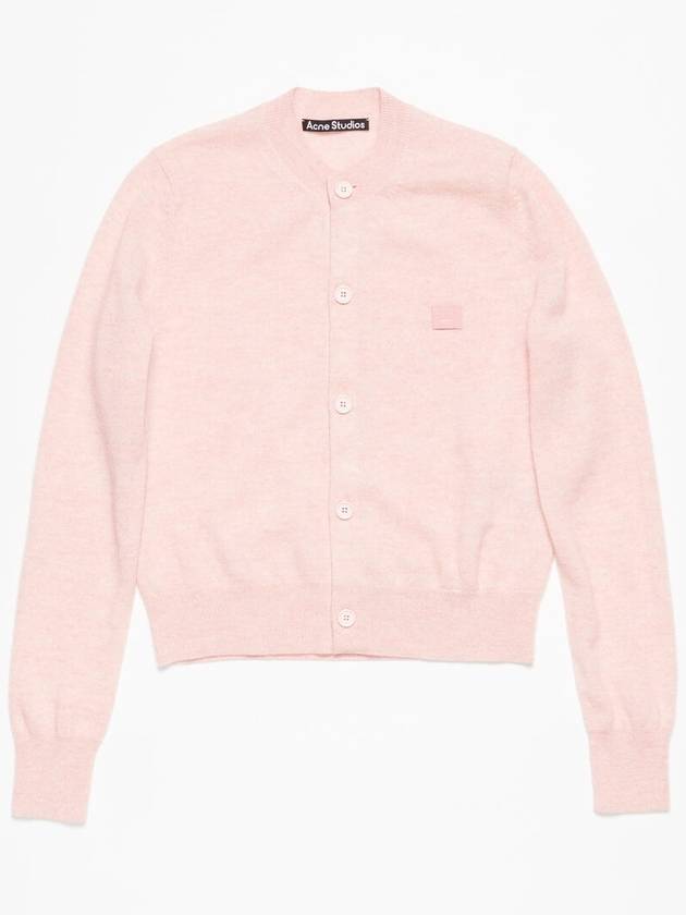 Face Logo Wool Cardigan Pink Women s - ACNE STUDIOS - BALAAN 3