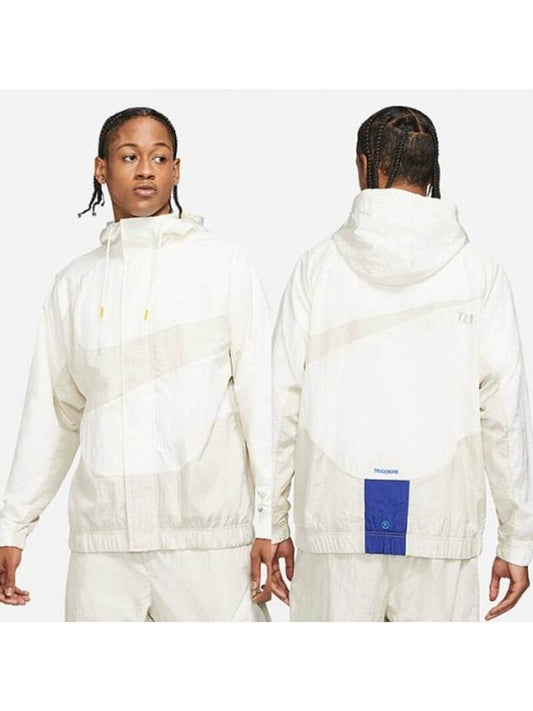 Men's Sportswear Swoosh Woven Lined Track Jacket Ivory - NIKE - BALAAN 2