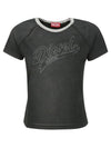 T-Vincie Crystal Short Sleeve T-Shirt Dark Grey - DIESEL - BALAAN 1