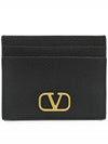 V Logo Signature Card Wallet Black - VALENTINO - BALAAN 2