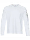 4-Bar Striped Cotton Long Sleeve T-Shirt White - THOM BROWNE - BALAAN 2