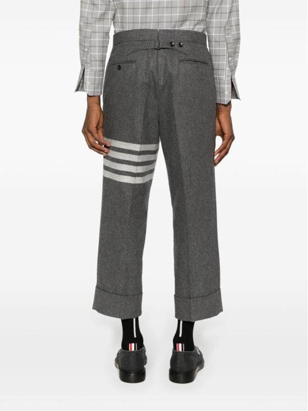 Bar Low Waist Tailored Straight Pants Med Grey - THOM BROWNE - BALAAN 3