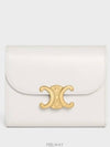 Shiny Triomphe Small Calfskin Half Wallet White - CELINE - BALAAN 2