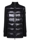 Padded Wool Cardigan Black - MONCLER - BALAAN 2