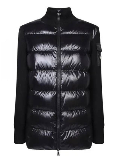 Padded Wool Cardigan Black - MONCLER - BALAAN 2