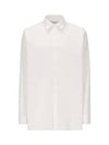 Oversized Cotton Long Sleeved Shirt White - PRADA - BALAAN 2