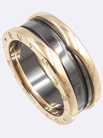 AN855962 18K Pink Gold B ZERO1 Zero One Black Ceramic 2 Ring No 18 - BVLGARI - BALAAN 1