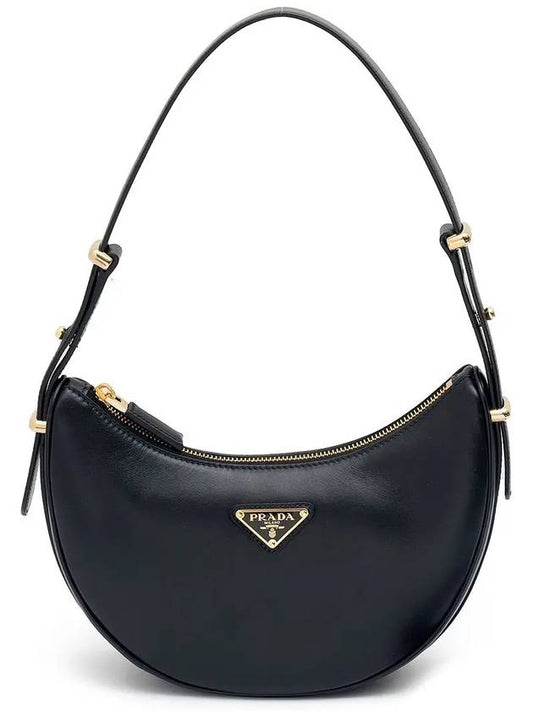 Arque Leather Shoulder Bag Black - PRADA - BALAAN 2