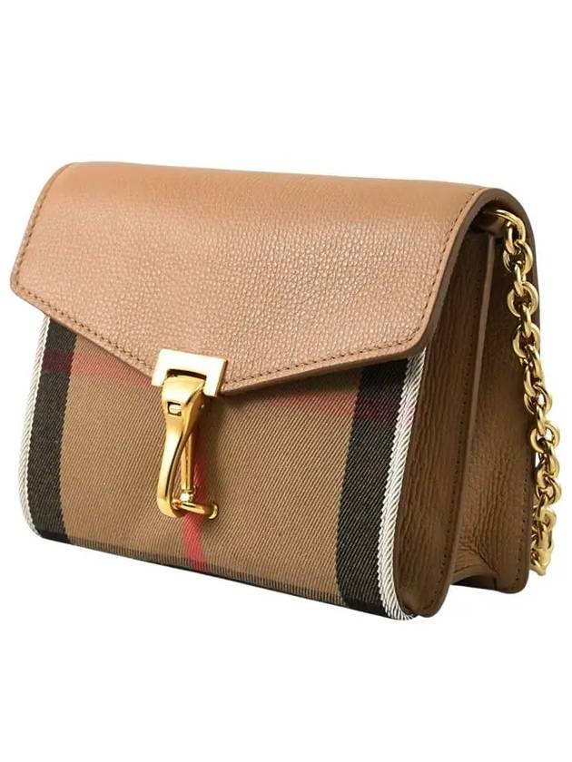 Women's Chain Check Leather Crossbag Brown - BURBERRY - BALAAN 4