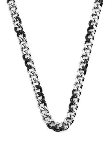 Two Tone Chain Stainless Steel Necklace Silver - DIESEL - BALAAN 1