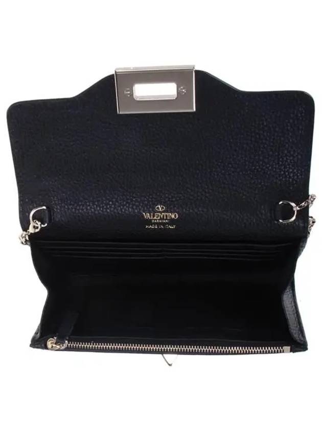 Women's Rockstud Leather Shoulder Bag Black - VALENTINO - BALAAN 5