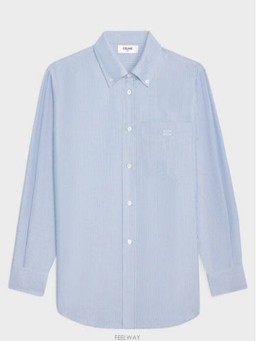 2C27B071X 01JP Striped Silk Tomboy Shirt - CELINE - BALAAN 1