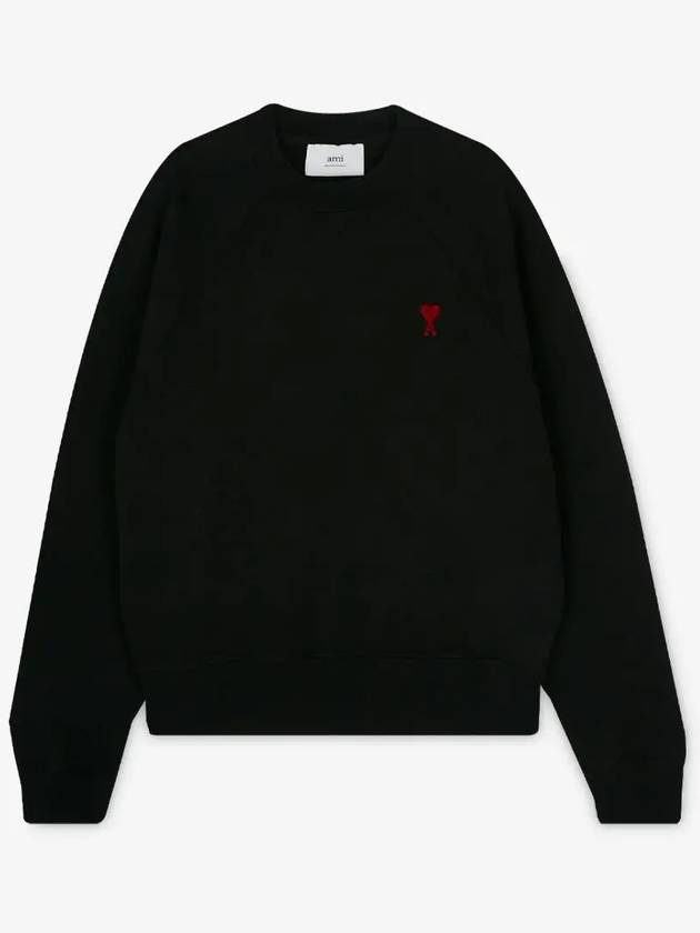 Small Heart Logo Sweatshirt Black - AMI - BALAAN 4