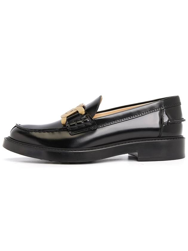 Brushed Leather Chain Loafers Black - TOD'S - BALAAN 5